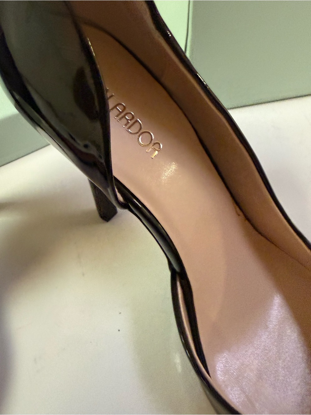 Jenn Ardor Black Patent D'Orsay Stiletto Pumps Size 9M - Picture 3 of 8